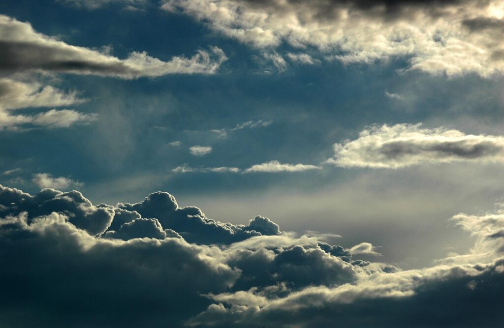 clouds, thunder, weather, nature, storm, rain, dramatic, dark, blue sky, sky, storm clouds, blue, sunlight, sun, sky clouds, clouds sky